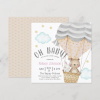 Oh Baby Neutral Woodland Teddy Bear Baby Shower