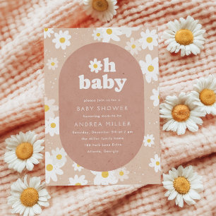 Oh Baby Neutrale Gänseblümchen-Baby-Party Einladung