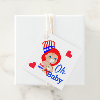 Oh Baby Niedlich American Patriotic Baby Shower Geschenkanhänger