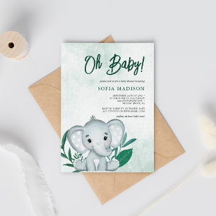 Oh Baby Niedlich Elephant Green Baby Dusche Einladung