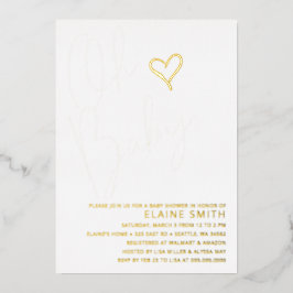 Oh Baby Niedlich Gender Neutral Baby Dusche Folieneinladung