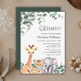 Oh Baby Niedlich Watercolor Safari Animals Baby Du Einladung
