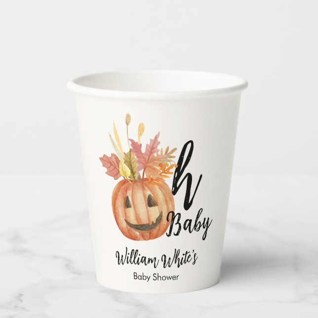 Oh, Baby! Niedliche Pumkin Halloween Herbstdusche Pappbecher (Vorderseite)