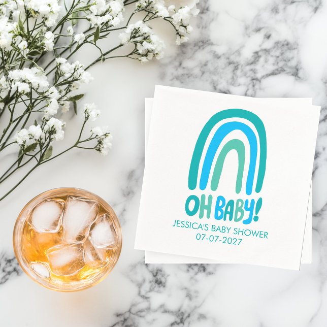 Oh, Baby! Niedliche Rainbow CUSTOM Kinderdusche Serviette (Oh Baby! Cute Rainbow CUSTOM Baby Shower Napkins
)