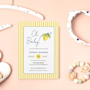 Oh Baby Niedliche Wasserfarbe Lemon Babydusche Einladung