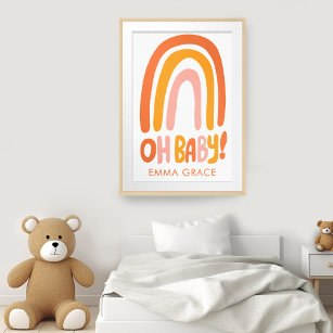Oh, Baby! Niedlicher Orange Rainbow INDIVIDUELLE N Poster