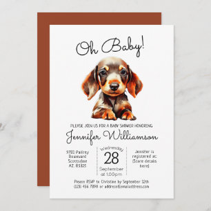 Oh, Baby! Niedlicher Welpen Hund Terracotta Kinder Einladung