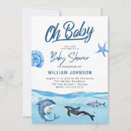 Oh, Baby! Ocean & Sea Baby Dusche Einladung