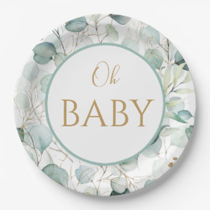 Oh Baby Paper Tellers Eucalyptus Baby Dusche Pappteller