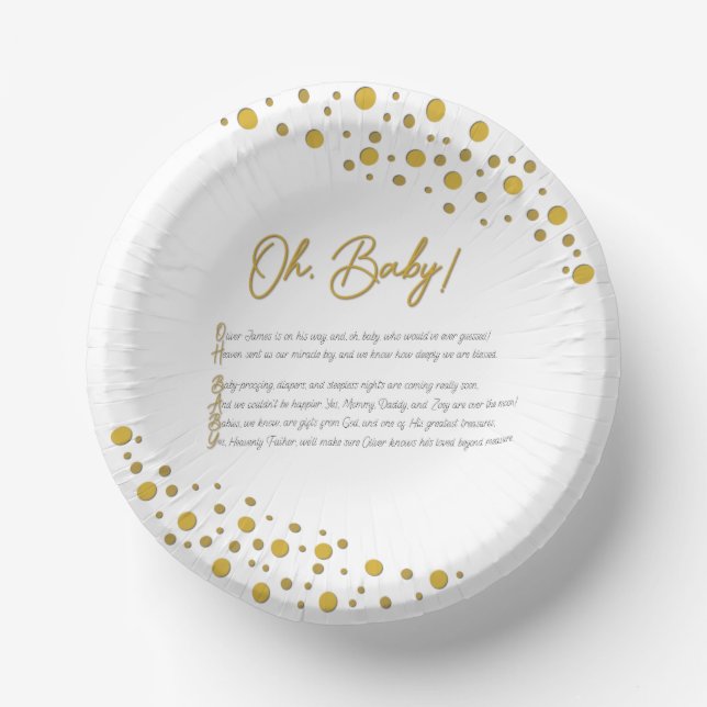 Oh Baby Pappteller (Vorderseite)