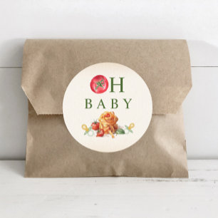 Oh Baby Pasta & Schnullers Babydusche Runder Aufkleber