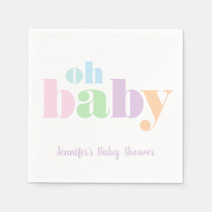 Oh Baby Pastel Minimal Moderne Babydusche Serviette