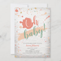 Oh Baby Pastel Paint Spritzer Brick Baby Dusche