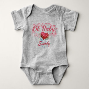 Oh Baby Personalisiert Girly Winged Heart Bubbles Baby Strampler