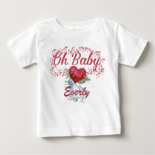 Oh Baby Personalisiert Girly Winged Heart Bubbles Baby T-shirt