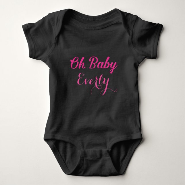 Oh Baby Personalisiert Pink Girly Girl Baby Strampler (Vorderseite)