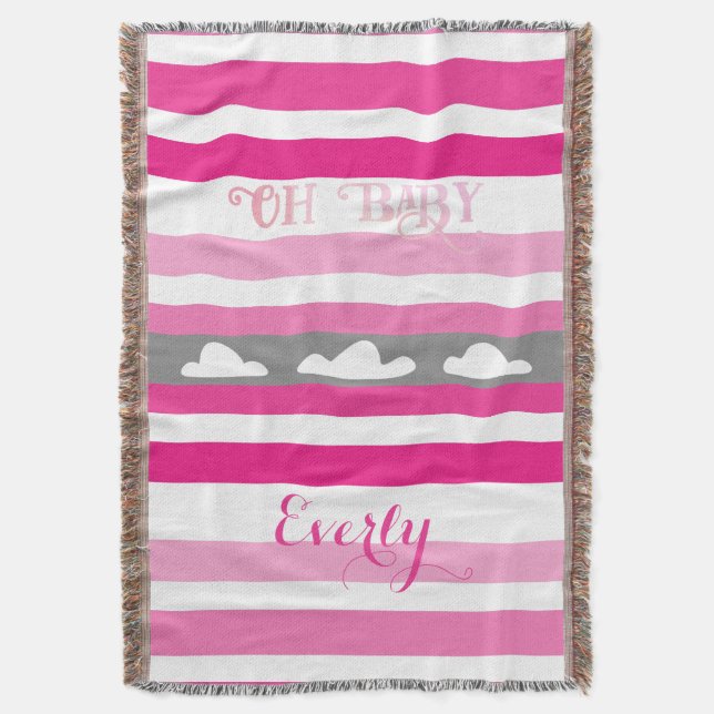 Oh Baby Personalisiert Pink Girly Girl Decke (Vorderseite Vertikal)