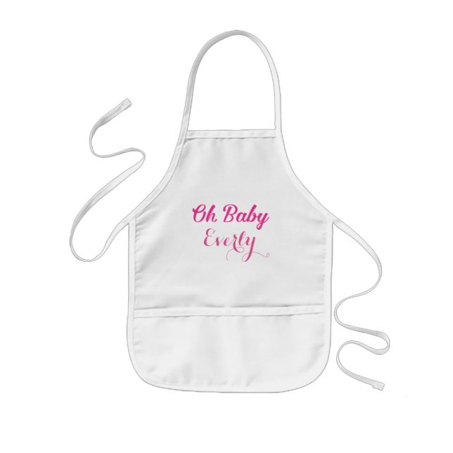Oh Baby Personalisiert Pink Girly Girl Kinderschürze (Vorne)