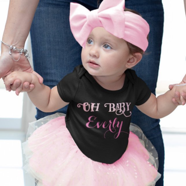 Oh Baby Personalisiert Pink Girly Girl Kleinkind T-shirt (Von Creator hochgeladen)