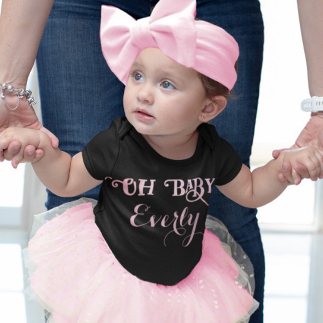 Oh Baby Personalisiert Pink Girly Girl Kleinkind T-shirt (Von Creator hochgeladen)
