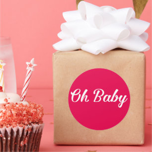 Oh Baby Personalisiert Pink Girly Girl Runder Aufkleber