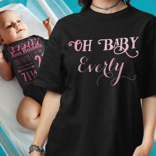 Oh Baby Personalisiertes Rosa Mädchen Strampler