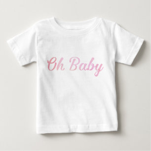 Oh Baby Personalisiertes Rosa Mädchen T-shirt