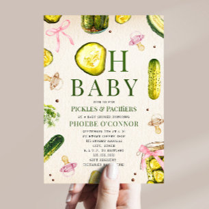 Oh Baby Pickles + Schnuller Mädchen Baby-Party Einladung