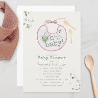 Oh Baby Pink Bib Green Babyfood Girl Babydusche
