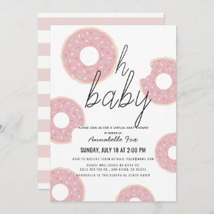 Oh Baby Pink Donut Girl Virtual Baby Dusche Einladung