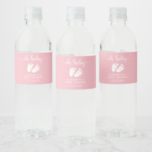 Oh Baby Pink Feet Baby Girl Dusche Wasserflaschenetikett