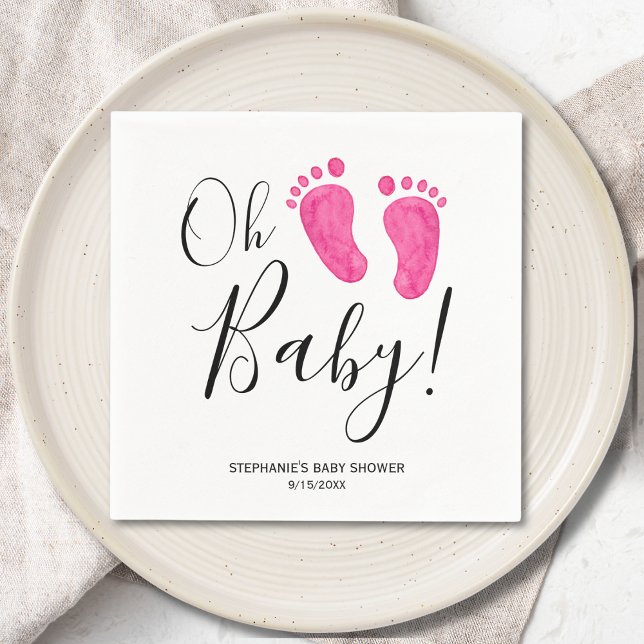 Oh Baby Pink Feet Babydusche Serviette (Von Creator hochgeladen)