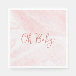 Oh Baby Pink Marble Girl Babydusche Papier Napkin Serviette