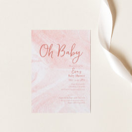 Oh Baby Pink Marble Girl Dusche Einladung