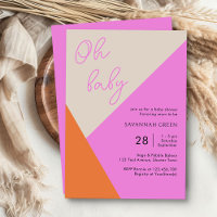 Oh Baby Pink Orange Tricolor Einfache Babydusche
