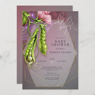 Oh Baby Pink - Platterbsen in einer Pod Baby Dusch Einladung