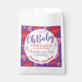 Oh Baby Pink Red Sweethearst Baby Dusche Lila Geschenktütchen