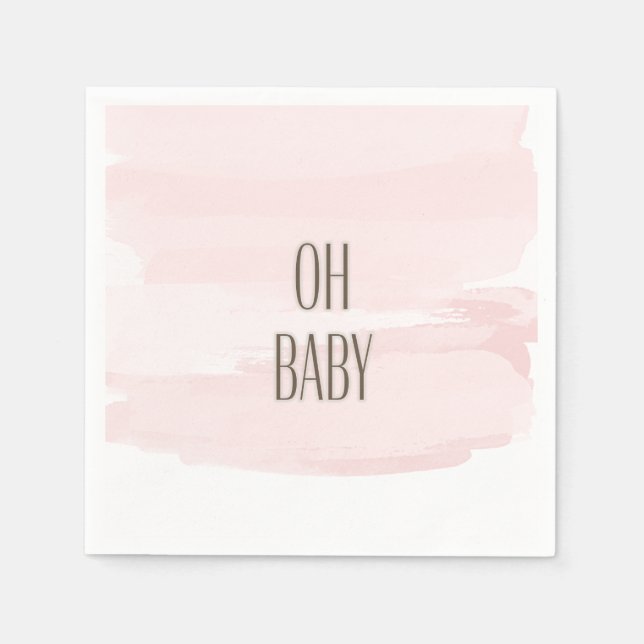 Oh Baby Pink Splash Baby Dusche Napkins Serviette (Vorderseite)