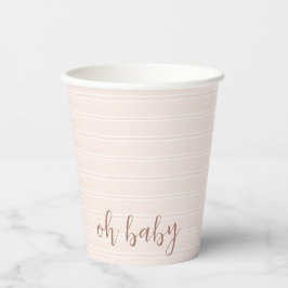 Oh Baby Pink und White Herringbone Cup Pappbecher