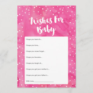 Oh Baby Pink Watercolor Babydusche Wünsche Karte