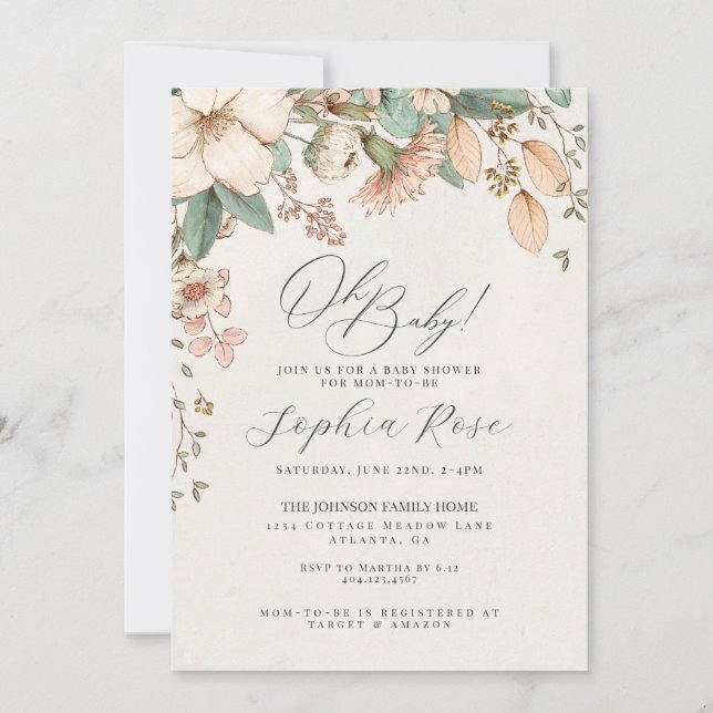 Oh Baby pink Wildblume Blumendusche (Vorderseite)