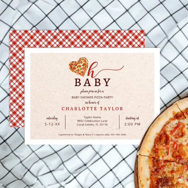 Oh Baby Pizza Baby Shower Einladung - Fun Food-Th (Oh Baby Pizza Baby Shower Invitation)