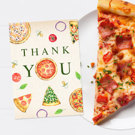 Oh Baby Pizza + Schnuller Babydusche Dankeskarte
