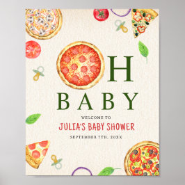 Oh Baby Pizza + Schnuller Babydusche Poster