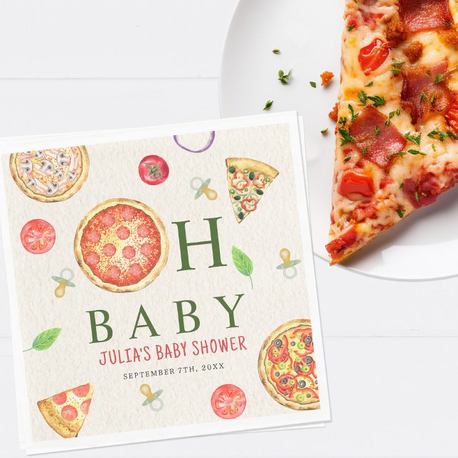 Oh Baby Pizza + Schnuller Babydusche Serviette (Von Creator hochgeladen)