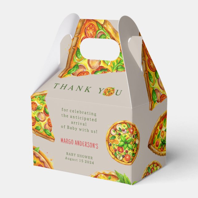 Oh Baby Pizza Tomaten Olivia Green Baby Dusche Geschenkschachtel (Vorderseite)