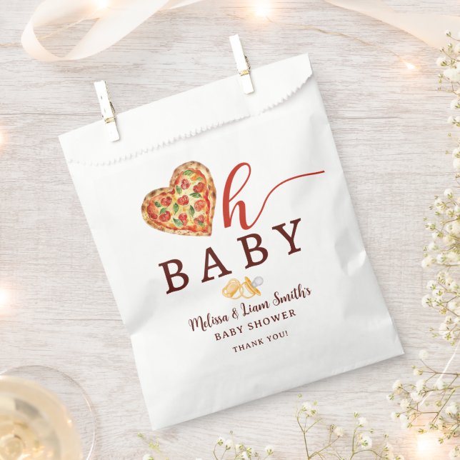 Oh Baby Pizza und Schnuller Baby Showbeutel Geschenktütchen (Ausgeschnitten)