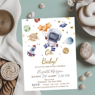 Oh Baby Planet Astronaut Babyparty Einladung