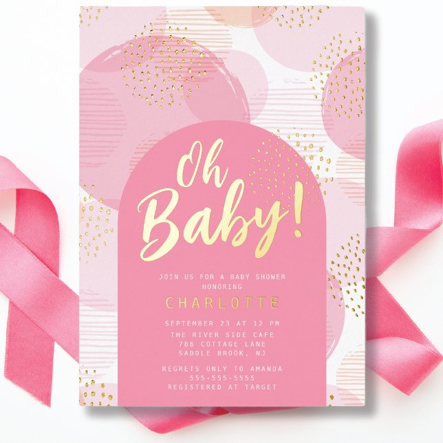 Oh Baby Polka Dots Baby Dusche Folieneinladung (Von Creator hochgeladen)