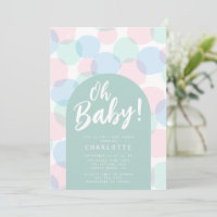 Oh Baby Polka Dots Babydusche Einladung